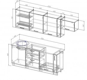 Кухонный гарнитур Шампань 2550 (Стол. 38мм) в Североуральске - severouralsk.mebel24.online | фото 2