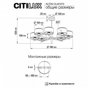 Люстра на штанге Citilux ALTON CL421273 в Североуральске - severouralsk.mebel24.online | фото 3