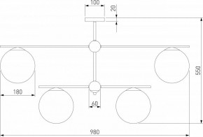 Люстра на штанге Eurosvet Marbella 60147/6 черный в Североуральске - severouralsk.mebel24.online | фото 3