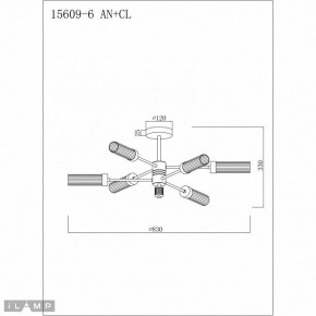 Люстра на штанге iLamp Evolution 15609-6 AN+CL в Североуральске - severouralsk.mebel24.online | фото 2