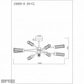 Люстра на штанге iLamp Evolution 15609-8 AN+CL в Североуральске - severouralsk.mebel24.online | фото 2