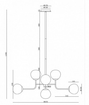 Люстра на штанге Maytoni Erich MOD221-PL-08-G в Североуральске - severouralsk.mebel24.online | фото 6