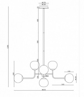 Люстра на штанге Maytoni Erich MOD221-PL-08-N в Североуральске - severouralsk.mebel24.online | фото 3