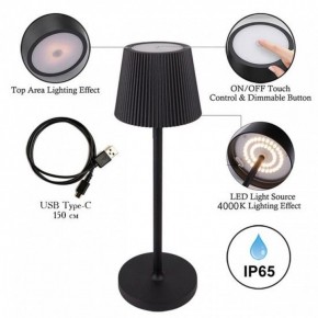 Настольная лампа декоративная Arte Lamp Fuyue A1616LT-1BK в Североуральске - severouralsk.mebel24.online | фото 3