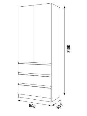 ПАРУС Шкаф 2-х ств. 800 в Североуральске - severouralsk.mebel24.online | фото 3