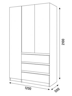 ПАРУС Шкаф 3-х ств. 1200 в Североуральске - severouralsk.mebel24.online | фото 3