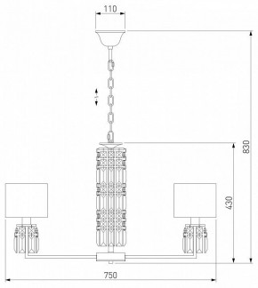 Подвесная люстра Eurosvet Zaffiro 10099/8 хром/прозрачный хрусталь Strotskis (новый абажур) в Североуральске - severouralsk.mebel24.online | фото 5