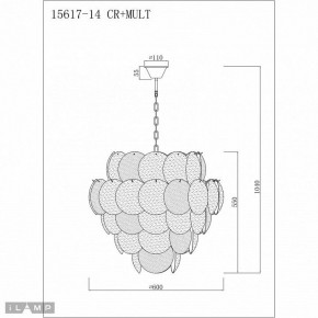 Подвесная люстра iLamp Rivoli 15617-14 CR+MULT в Североуральске - severouralsk.mebel24.online | фото 3