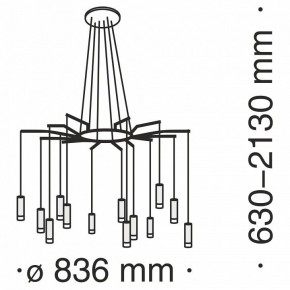 Подвесная люстра Maytoni Davida MOD035PL-12B в Североуральске - severouralsk.mebel24.online | фото 6