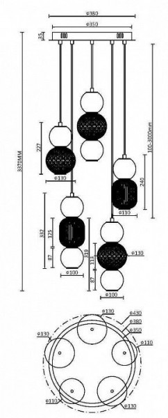 Подвесная люстра Maytoni Drop MOD273PL-L80CH3K в Североуральске - severouralsk.mebel24.online | фото 3