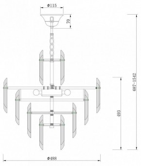 Подвесная люстра Maytoni Flare DIA200PL-06G в Североуральске - severouralsk.mebel24.online | фото 7