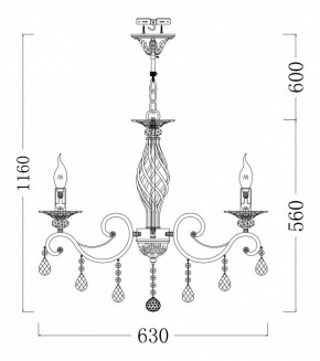 Подвесная люстра Maytoni Grace ARM247-06-G в Североуральске - severouralsk.mebel24.online | фото 3