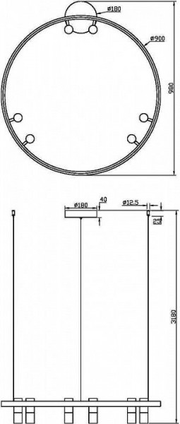 Подвесная люстра Maytoni Halo MOD102PL-L42BK в Североуральске - severouralsk.mebel24.online | фото 4