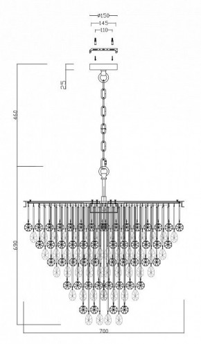 Подвесная люстра Maytoni Linn MOD091PL-09CH в Североуральске - severouralsk.mebel24.online | фото 3