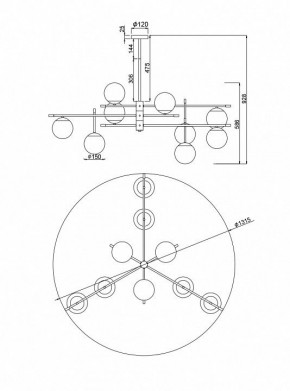 Подвесная люстра Maytoni Nostalgia MOD048PL-09G в Североуральске - severouralsk.mebel24.online | фото 3