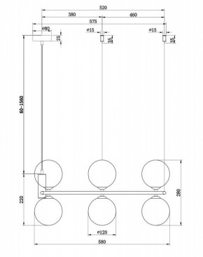 Подвесная люстра Maytoni Ring MOD013PL-06B в Североуральске - severouralsk.mebel24.online | фото 4