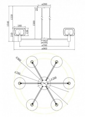 Подвесная люстра Maytoni Vision MOD411PL-06G в Североуральске - severouralsk.mebel24.online | фото 6