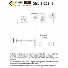 Подвесная люстра Omnilux Indovero OML-51203-10 в Североуральске - severouralsk.mebel24.online | фото 3