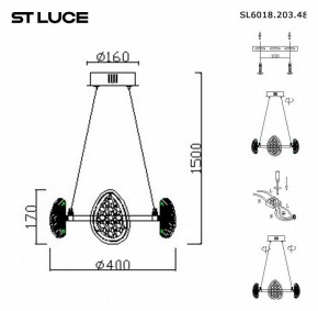 Подвесная люстра ST-Luce Enigma SL6018.203.48 в Североуральске - severouralsk.mebel24.online | фото 4