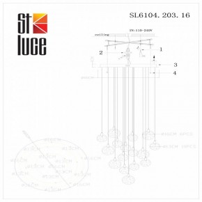 Подвесная люстра ST-Luce Montecelio SL6104.203.16 в Североуральске - severouralsk.mebel24.online | фото 3