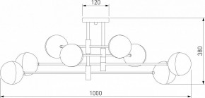 Потолочная люстра Eurosvet Nuvola 70129/8 латунь в Североуральске - severouralsk.mebel24.online | фото 3