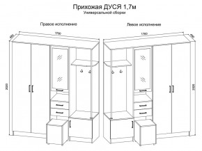 Прихожая Дуся 1.7 УНИ (Дуб Бунратти/Белый Бриллиант) в Североуральске - severouralsk.mebel24.online | фото 2