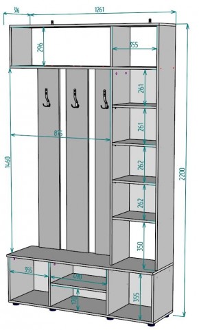 Прихожая с зеркалом V19_M в Североуральске - severouralsk.mebel24.online | фото 2