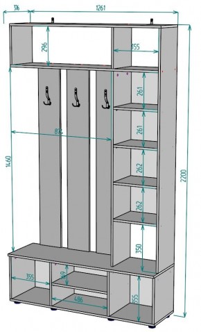 Прихожая с зеркалом V20_M в Североуральске - severouralsk.mebel24.online | фото 2