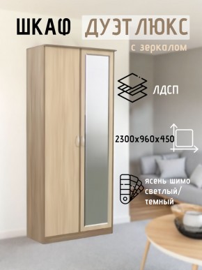 Шкаф 2-х створчатый Дуэт Люкс с зеркалом в Североуральске - severouralsk.mebel24.online | фото 4
