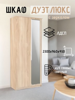 Шкаф 2-х створчатый Дуэт Люкс с зеркалом в Североуральске - severouralsk.mebel24.online | фото 7