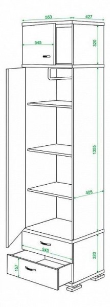Шкаф платяной Домино КС-10 в Североуральске - severouralsk.mebel24.online | фото 3