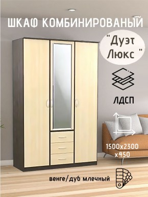 Шкаф комбинированный Дуэт Люкс с зеркалом в Североуральске - severouralsk.mebel24.online | фото 3