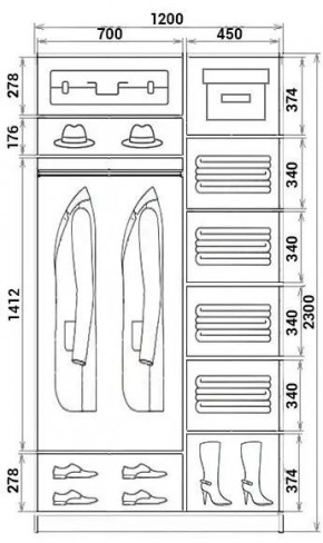 Шкаф-купе ХИТ 23-12-11 (620) в Североуральске - severouralsk.mebel24.online | фото 2