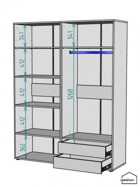 Шкаф Linnea MHR-4PO-2 2050х1600х510 (Белый-М 11.1.1) в Североуральске - severouralsk.mebel24.online | фото 3
