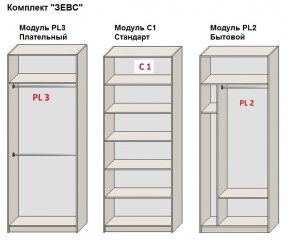 Шкаф распашной серия «ЗЕВС» (PL3/С1/PL2) Серый камень/Небраска натуральный в Североуральске - severouralsk.mebel24.online | фото 2