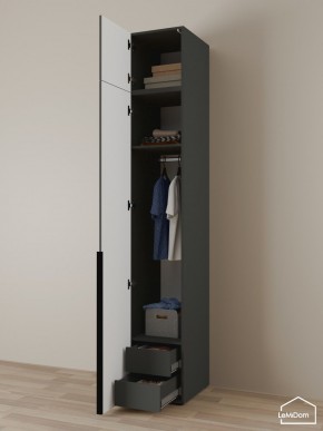 Шкаф с антресолью Linnea MHR-1A-3 2450х400х510 (Графит-М 11.1.25) в Североуральске - severouralsk.mebel24.online | фото 5