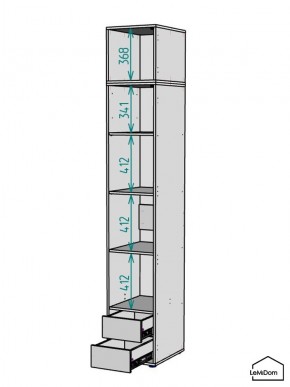 Шкаф с антресолью Linnea MHR-1A-4 2450х400х510 (Белый-М 11.1.1) в Североуральске - severouralsk.mebel24.online | фото 3