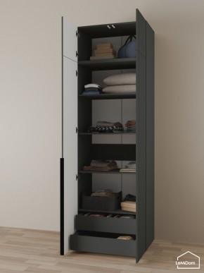 Шкаф с антресолью Linnea MHR-2A-3 2450х800х510 (Графит-М 11.1.25) в Североуральске - severouralsk.mebel24.online | фото 6