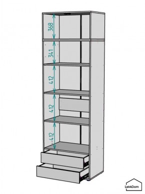 Шкаф с антресолью Linnea MHR-2A-4 2450х800х510 (Графит-М 11.1.25) в Североуральске - severouralsk.mebel24.online | фото 3