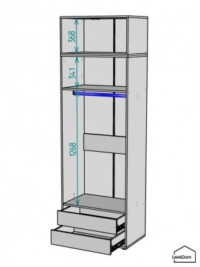 Шкаф с антресолью Linnea MHR-2POA-3 2450х800х510 (Белый-М 11.1.1) в Североуральске - severouralsk.mebel24.online | фото 3