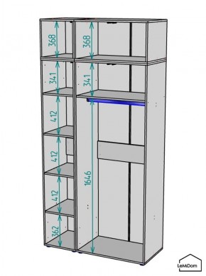 Шкаф с антресолью Linnea MHR-3A-1 2450х1200х510 (ДВ-М 11.1.25) в Североуральске - severouralsk.mebel24.online | фото 3