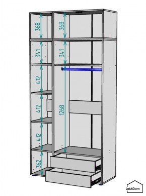 Шкаф с антресолью Linnea MHR-3A-2 2450х1200х510 (ДВ-М 11.1.25) в Североуральске - severouralsk.mebel24.online | фото 3