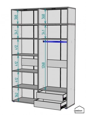 Шкаф с антресолью Linnea MHR-4A-2 2450х1600х510 (Графит-М 11.1.25) в Североуральске - severouralsk.mebel24.online | фото 3