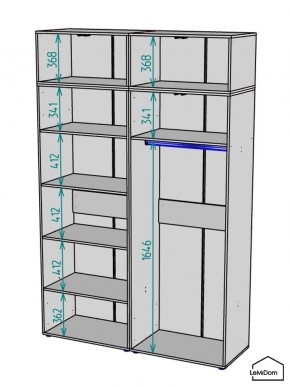 Шкаф с антресолью Linnea MHR-4POA-1 2450х1600х510 (Белый-М 11.1.2) в Североуральске - severouralsk.mebel24.online | фото 3
