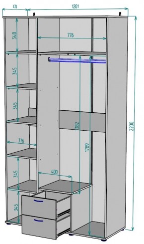 Шкаф с зеркалом Ольга H54_M в Североуральске - severouralsk.mebel24.online | фото 2