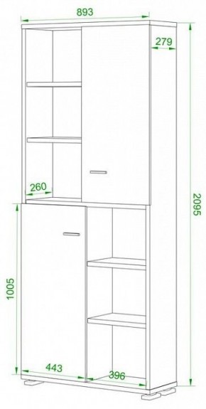 Шкаф-витрина Домино ПУ-30-2-ФС в Североуральске - severouralsk.mebel24.online | фото 2