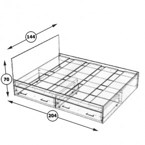Стандарт Кровать с ящиками 1400, цвет дуб сонома, ШхГхВ 143,5х203,5х70 см., сп.м. 1400х2000 мм., без матраса, основание есть в Североуральске - severouralsk.mebel24.online | фото 6