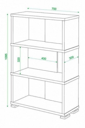 Стеллаж книжный Домино нельсон СБ-10_3 в Североуральске - severouralsk.mebel24.online | фото 3