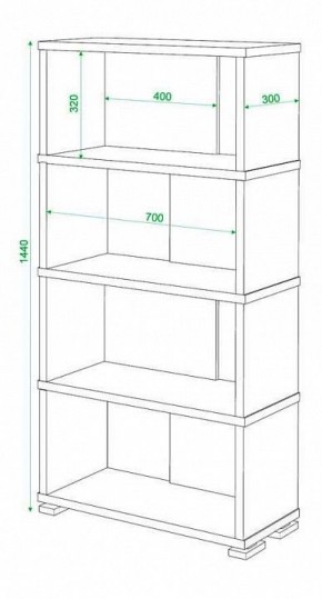 Стеллаж книжный Домино нельсон СБ-10_4 в Североуральске - severouralsk.mebel24.online | фото 2