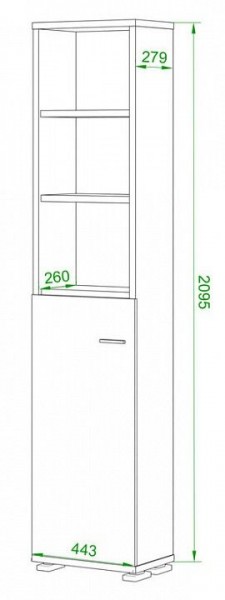 Стеллаж комбинированный Домино ПУ-20-2 в Североуральске - severouralsk.mebel24.online | фото 2